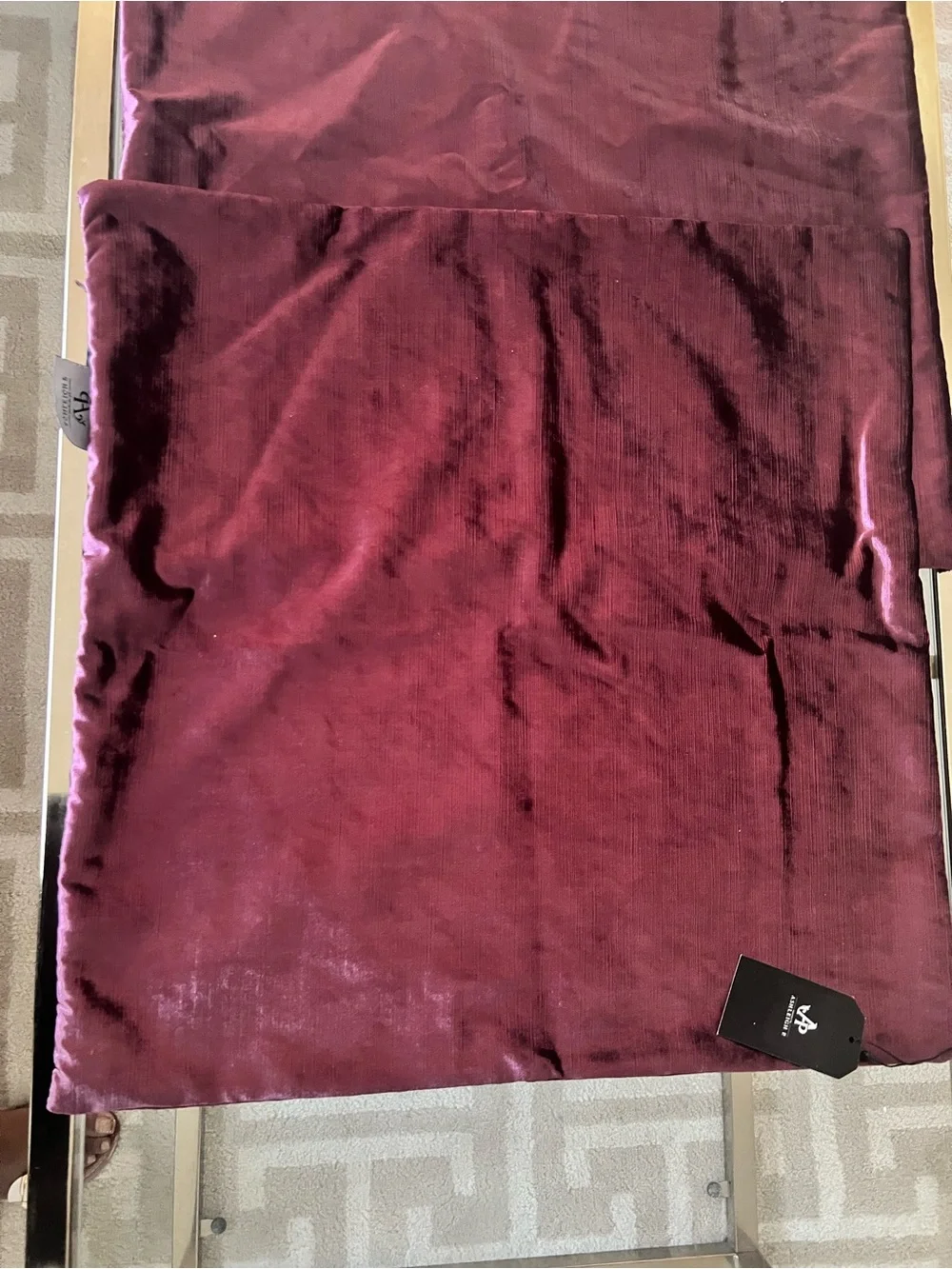 Luxury Velvet Throw Pillow Cover 22” - Wine Red